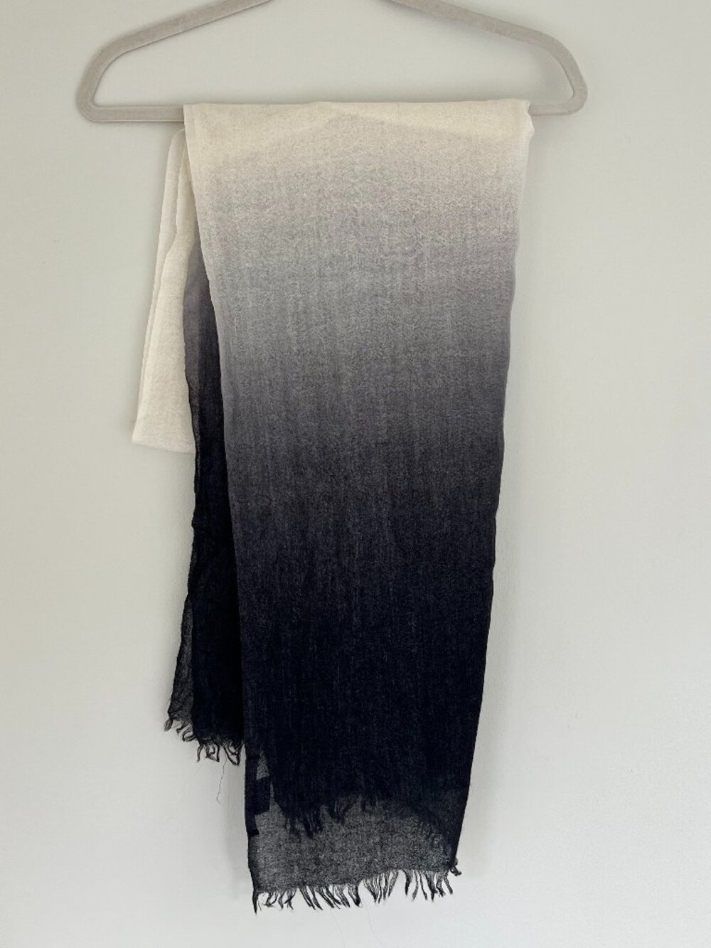 Sofia Cashmere black and white ombre scarf